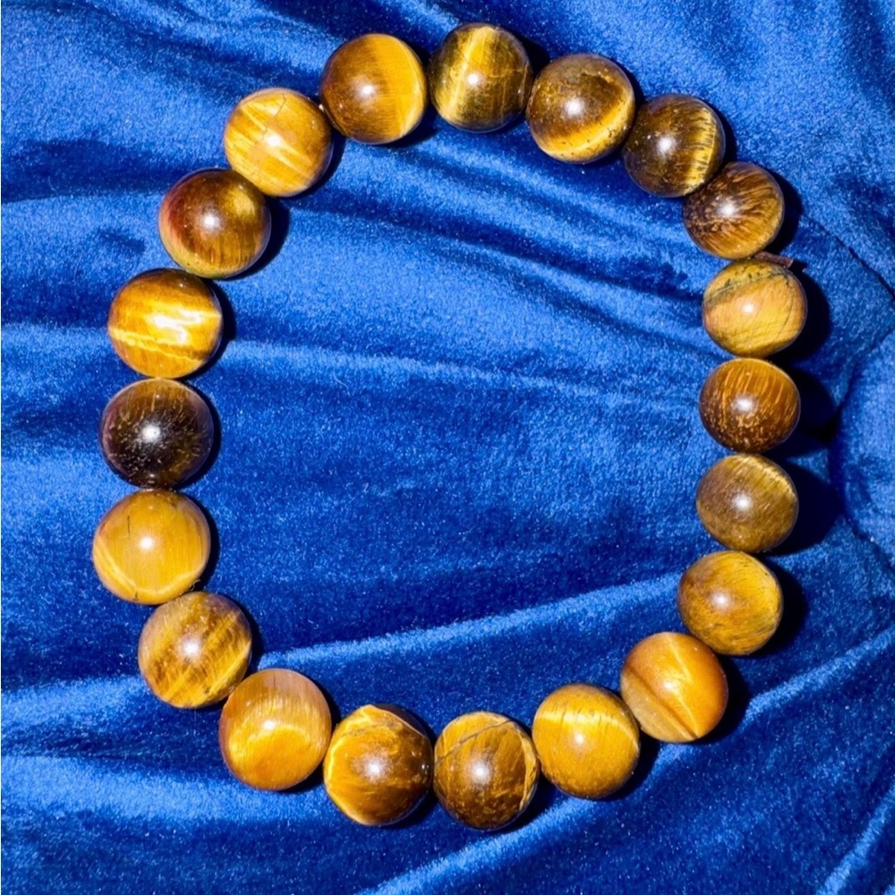 Tigers Eye Stone Gem Bracelet Adult Sized, Handmade.